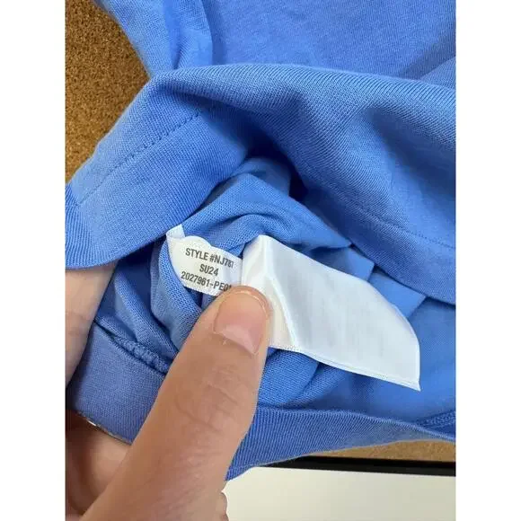 NWT Madewell Blue Sleeveless Gathered Side Top Womens Small NJ787 SU24 - Picture 6 of 6